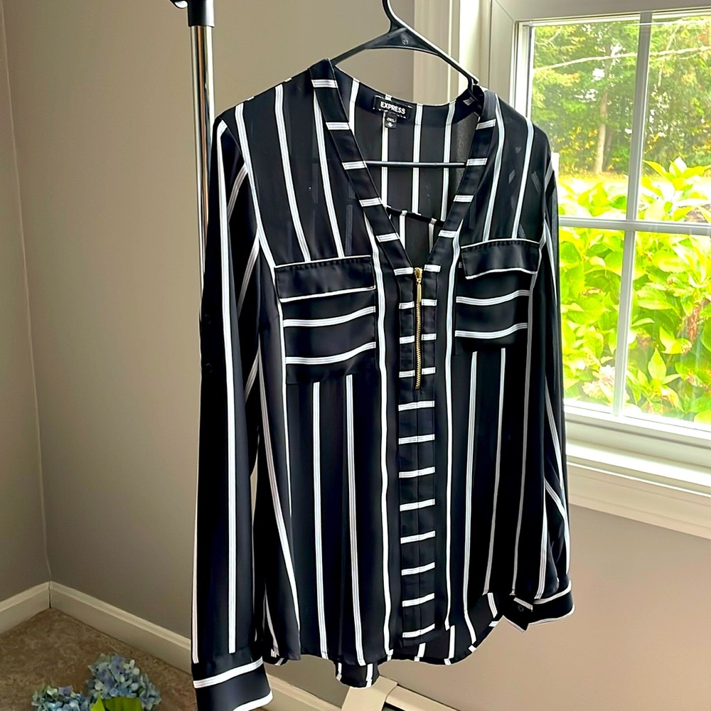 Express portfolio v neck dress shirt size medium